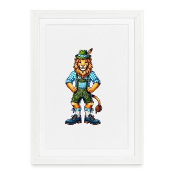 Lion bavarois - Affiche encadrée (27 × 37 cm) - blanc - Devant