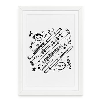 Flute Comic - Framed poster (27 × 37 cm) - white - Front