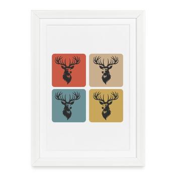 Majestic Stag – Symbol of the Wild - Framed poster (27 × 37 cm) - white - Front