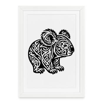 Koala tribal - Affiche encadrée (27 × 37 cm) - blanc - Devant
