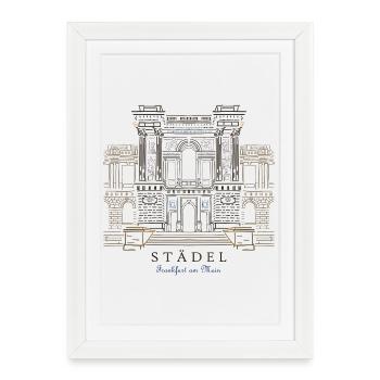 Städel Kunstmuseum Francfort-sur-le-Main Dessin à la main - Affiche encadrée (27 × 37 cm) - blanc - Devant