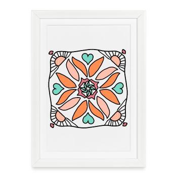 Sun Mandala - Framed poster (27 × 37 cm) - white - Front