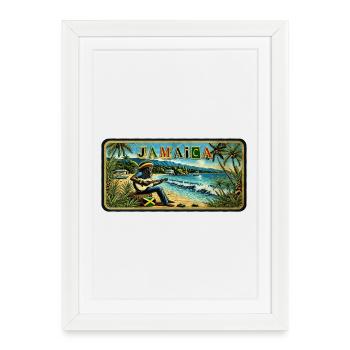 Ambiance Reggae Jamaïque - Affiche encadrée (27 × 37 cm) - blanc - Devant