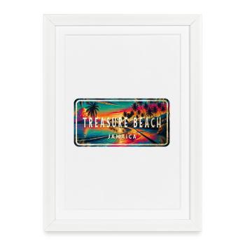 Treasure Beach Jamaïque Signe - Affiche encadrée (27 × 37 cm) - blanc - Devant