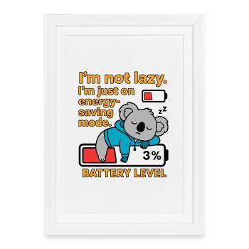 Koala en mode économie d’énergie - Affiche encadrée (27 × 37 cm) - blanc - Devant