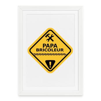 Papa bricoleur - Affiche encadrée (27 × 37 cm) - blanc - Devant