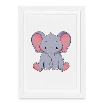 Éléphant - Affiche encadrée (27 × 37 cm) - blanc - Devant