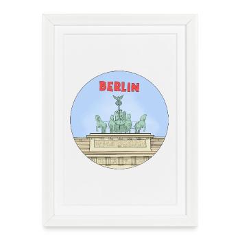 Ville allemande Berlin - Affiche encadrée (27 × 37 cm) - blanc - Devant