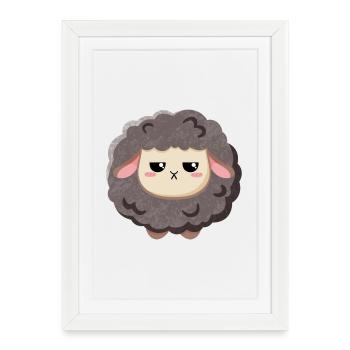 Mouton noir - sinistre et doux - Affiche encadrée (27 × 37 cm) - blanc - Devant