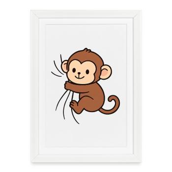 Cher petit singe - Affiche encadrée (27 × 37 cm) - blanc - Devant