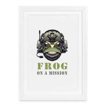 Military frog in action - Framed poster (27 × 37 cm) - white - Front