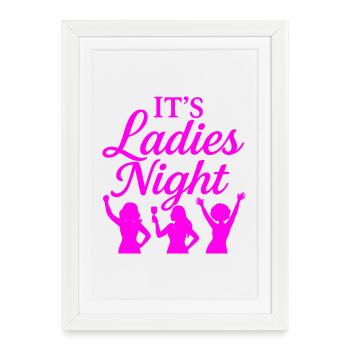 C’est la soirée des dames - Affiche encadrée (27 × 37 cm) - blanc - Devant