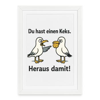 Vous avez un cookie avec - Affiche encadrée (27 × 37 cm) - blanc - Devant