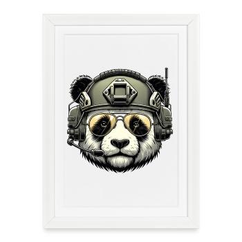 Panda Military Army Design - Framed poster (27 × 37 cm) - white - Front