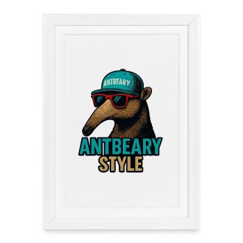 Antbeary Style Aardvark Cartoon - Framed poster (27 × 37 cm) - white - Front