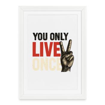 On ne vit qu’une fois vintage - Affiche encadrée (27 × 37 cm) - blanc - Devant