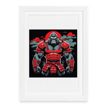 Primal Ronin – Le gorille samouraï - Affiche encadrée (27 × 37 cm) - blanc - Devant