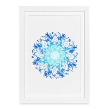 Mandala Océan - Affiche encadrée (27 × 37 cm) - blanc - Devant