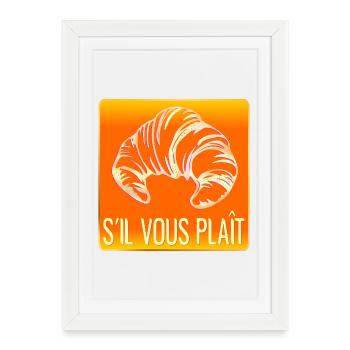 CROISSANT S'IL VOUS PLAIT - Affiche encadrée (27 × 37 cm) - blanc - Devant