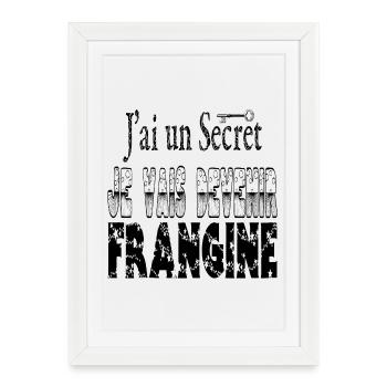 J'ai un Secret Je vais Devenir Frangine - Affiche encadrée (27 × 37 cm) - blanc - Devant