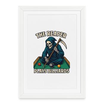 Légende du billard Reaper - Affiche encadrée (27 × 37 cm) - blanc - Devant