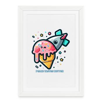 Peace Tastes Better - Framed poster (27 × 37 cm) - white - Front