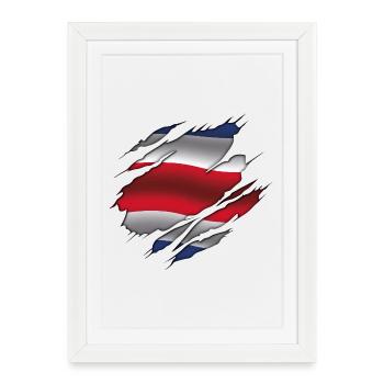 Flag of Costa Rica - Costa Rica - Torn Flag - Framed poster (27 × 37 cm) - white - Front