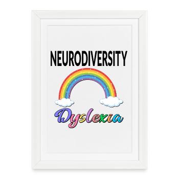 RAINBOW INCLUSION NEURODIVERSITY DYSLEXIA - Framed poster (27 × 37 cm) - white - Front