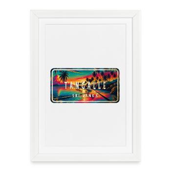 Tangalle Sri Lanka Coucher de soleil - Affiche encadrée (27 × 37 cm) - blanc - Devant