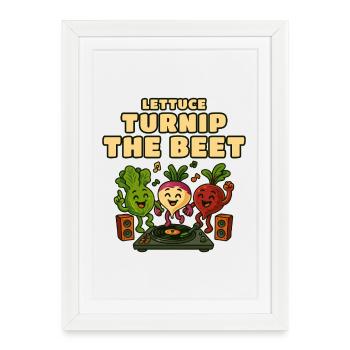 Lettuce Turnip Beet DJ Groove - Framed poster (27 × 37 cm) - white - Front