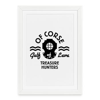 GULF OF LAVA TREASURE HUNTER noir - Affiche encadrée (27 × 37 cm) - blanc - Devant