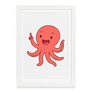Happy Krakenkind - Affiche encadrée (27 × 37 cm) - blanc - Devant
