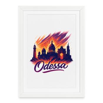 Ville d’Odessa Ukraine Perle au bord de la mer Cadeau - Affiche encadrée (27 × 37 cm) - blanc - Devant
