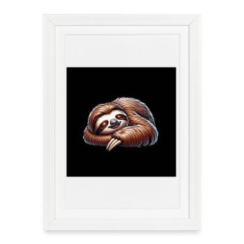 Stay cool always with the calm funny sloth - Framed poster (27 × 37 cm) - white - Front