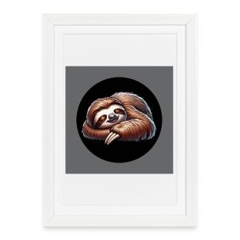 Sloth - always stay cool with the calm - Framed poster (27 × 37 cm) - white - Front