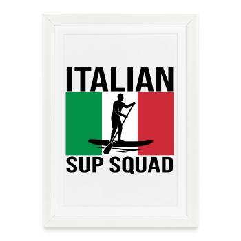 Italian SUP Crew Paddle Shirt - Framed poster (27 × 37 cm) - white - Front