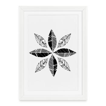 Leaves Star - Framed poster (27 × 37 cm) - white - Front