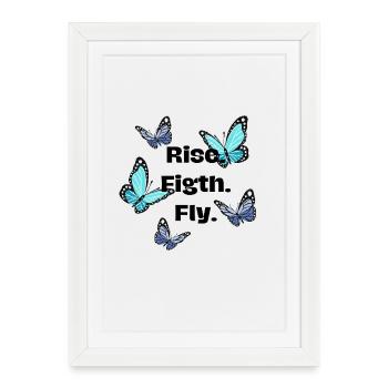 Se lever. Se battre. Mouche - Papillon - Affiche encadrée (27 × 37 cm) - blanc - Devant