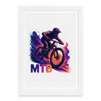 VTT VTT VTT Cadeau VTT - Affiche encadrée (27 × 37 cm) - blanc - Devant