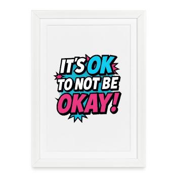 C’est normal de ne pas aller bien – Chemise Pop Art Santé mentale - Affiche encadrée (27 × 37 cm) - blanc - Devant