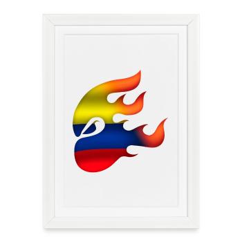 Flag of Colombia - Colombia - Ninja - Framed poster (27 × 37 cm) - white - Front