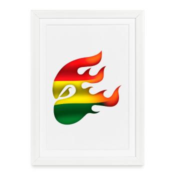Bolivia Flag - Bolivia - Ninja - Framed poster (27 × 37 cm) - white - Front