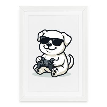 Contrôleur Pup - Affiche encadrée (27 × 37 cm) - blanc - Devant