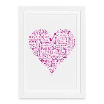 Maritime heart, magenta - Framed poster (27 × 37 cm) - white - Front