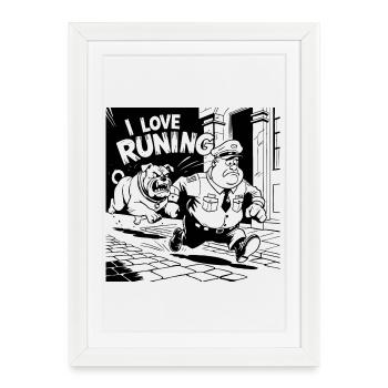 course - Affiche encadrée (27 × 37 cm) - blanc - Devant