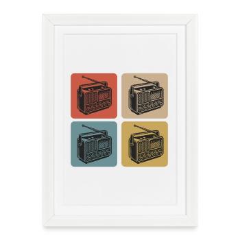 Vintage Radio Design - Affiche encadrée (27 × 37 cm) - blanc - Devant
