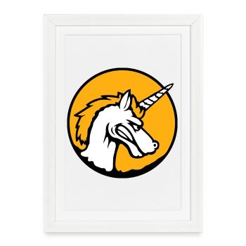 Licorne Mal En colère Attaque Groyer des dents Aigre - Affiche encadrée (27 × 37 cm) - blanc - Devant
