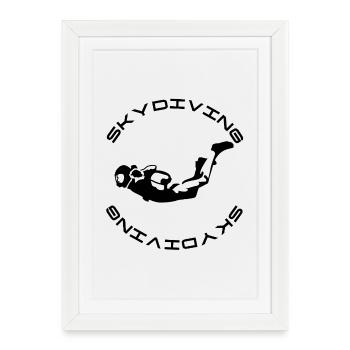 Parachutiste - Affiche encadrée (27 × 37 cm) - blanc - Devant