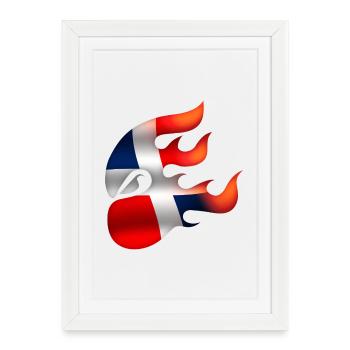 Flag of the Dominican Republic - Framed poster (27 × 37 cm) - white - Front