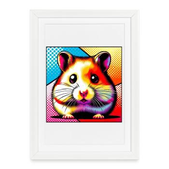 hamster - Affiche encadrée (27 × 37 cm) - blanc - Devant